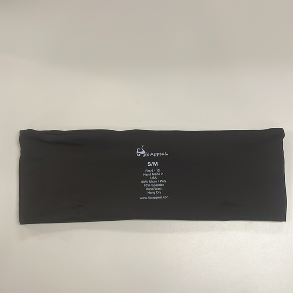 Hip Appeal Black stretch belt / with front & back Pouch w/ Blue Zipper size s/m - Picture 3 of 7